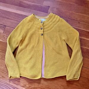 Mini Boden Girls’ 6-7Y Cashmere Blend Mustard Yellow Cardi